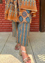Load image into Gallery viewer, Brown Cotton Block Print Suit & Dupatta