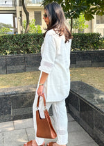 Load image into Gallery viewer, White Cotton Flex Coord w Wooden Buttons