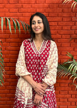 Load image into Gallery viewer, Maroon Cotton Block Print Suit & Dupatta