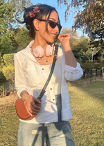 Load image into Gallery viewer, White Cotton Linen Shirt with Colourful Buttons