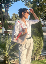 Load image into Gallery viewer, White Cotton Linen Shirt with Colourful Buttons
