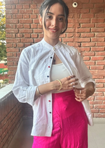 Load image into Gallery viewer, White Cotton Linen Shirt with Colourful Buttons