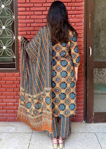 Load image into Gallery viewer, Brown Cotton Block Print Suit & Dupatta