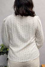 Load image into Gallery viewer, White Rayon Top with Mutton Sleeves