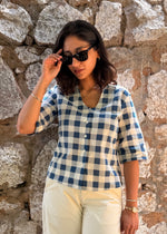Load image into Gallery viewer, Blue & White Checks Cotton Shirt