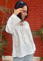 Load image into Gallery viewer, White Cotton - Flex Tie Up Top