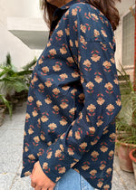 Load image into Gallery viewer, Midnight Blue Block Print Shirt