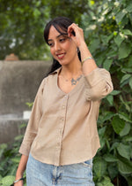 Load image into Gallery viewer, Light Brown Cotton Flex Shirt