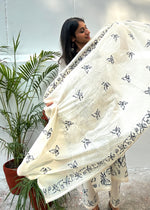 Load image into Gallery viewer, White Cotton Suit with Embroidery & Dupatta