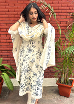 Load image into Gallery viewer, White Cotton Suit with Embroidery & Dupatta