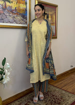 Load image into Gallery viewer, Cream Cotton Kurta Set