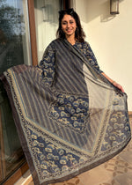 Load image into Gallery viewer, Indigo Floral Cotton Kurta Set