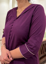 Load image into Gallery viewer, Purple Cotton Kurta Suit Set