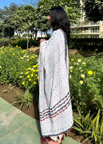 Load image into Gallery viewer, Blue Ajrak Cotton Suit & Applique Mulmul Dupatta