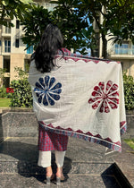 Load image into Gallery viewer, Maroon Ajrak Mul Suit Applique Dupatta