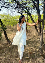 Load image into Gallery viewer, White Cotton Satin Coord