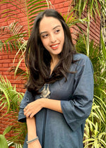 Load image into Gallery viewer, Deep Teal Cotton Flex With White Pants