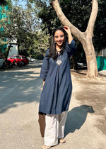 Load image into Gallery viewer, Deep Teal Cotton Flex With White Pants