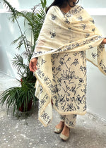 Load image into Gallery viewer, White Cotton Suit with Embroidery & Dupatta