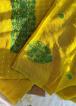 Load image into Gallery viewer, Mustard Malai Cotton Embroidery Suit & Dupatta
