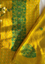 Load image into Gallery viewer, Mustard Malai Cotton Embroidery Suit & Dupatta