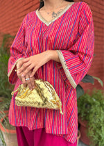 Load image into Gallery viewer, Magenta A-Line Top with Farshi Salwar