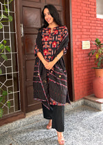 Load image into Gallery viewer, Black Cotton Suit - Mirror Work Dupatta