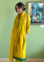 Load image into Gallery viewer, Mustard Malai Cotton Embroidered Suit Set