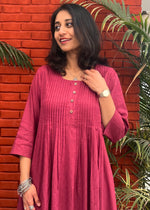 Load image into Gallery viewer, Maroon Cotton-Rayon Dobby Coord