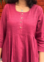 Load image into Gallery viewer, Maroon Cotton-Rayon Dobby Coord