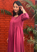 Load image into Gallery viewer, Maroon Cotton-Rayon Dobby Coord