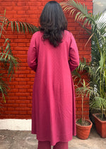 Load image into Gallery viewer, Maroon Cotton-Rayon Dobby Coord