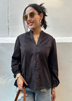 Load image into Gallery viewer, Charcoal Grey Shiffli Shirt