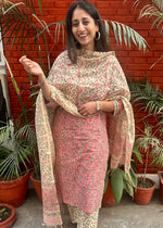 Load image into Gallery viewer, Pink Cotton Suit & Chanderi Dupatta