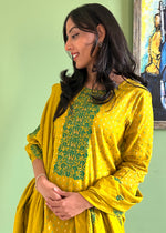 Load image into Gallery viewer, Mustard Malai Cotton Embroidered Suit Set
