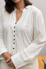 Load image into Gallery viewer, White Rayon Top with Mutton Sleeves