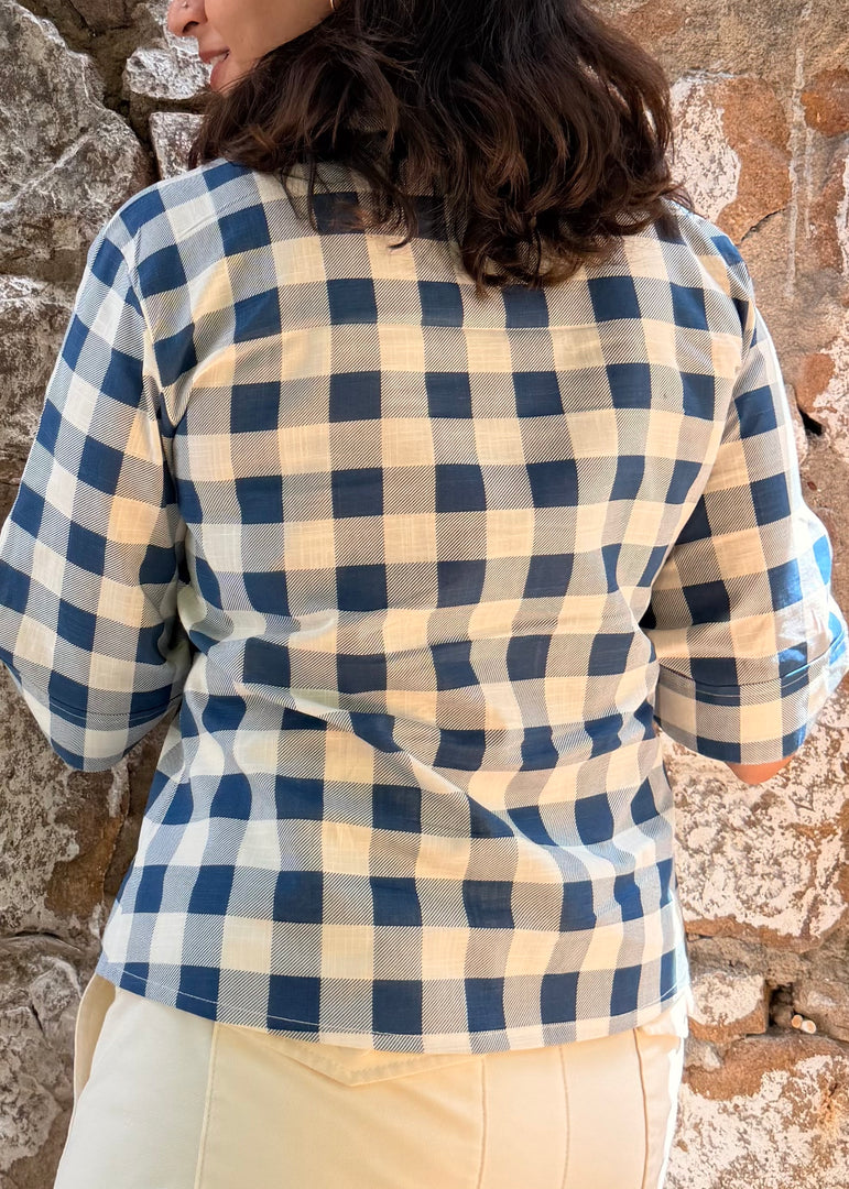 Blue & White Checks Cotton Shirt