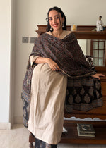 Load image into Gallery viewer, Beige- Black Cotton Kurta Set