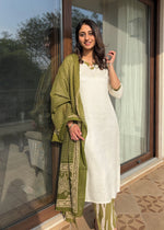 Load image into Gallery viewer, White Twill-Green Prints Set