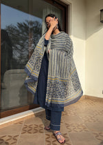 Load image into Gallery viewer, Deep Blue Cotton Kurta Set