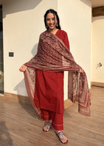 Load image into Gallery viewer, Rust Cotton Kurta Suit Set