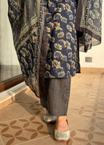 Load image into Gallery viewer, Indigo Floral Cotton Kurta Set