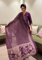 Load image into Gallery viewer, Purple Cotton Kurta Suit Set