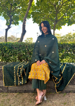 Load image into Gallery viewer, Black Cotton Suit with Mirror Work Dupatta
