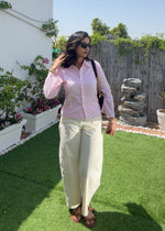 Load image into Gallery viewer, Pink &amp; White Fitted Cotton Shirt