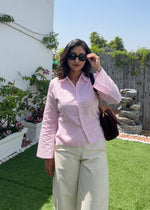 Load image into Gallery viewer, Pink &amp; White Fitted Cotton Shirt