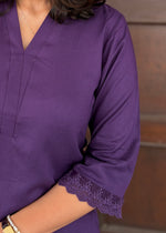 Load image into Gallery viewer, Purple Cream Rayon Coord