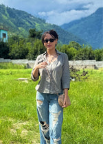 Load image into Gallery viewer, Olive Green Cotton Flex Button Down Shirt
