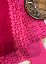 Load image into Gallery viewer, Hot Pink Cotton Applique Suit &amp; Dupatta