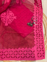 Load image into Gallery viewer, Hot Pink Cotton Applique Suit &amp; Dupatta
